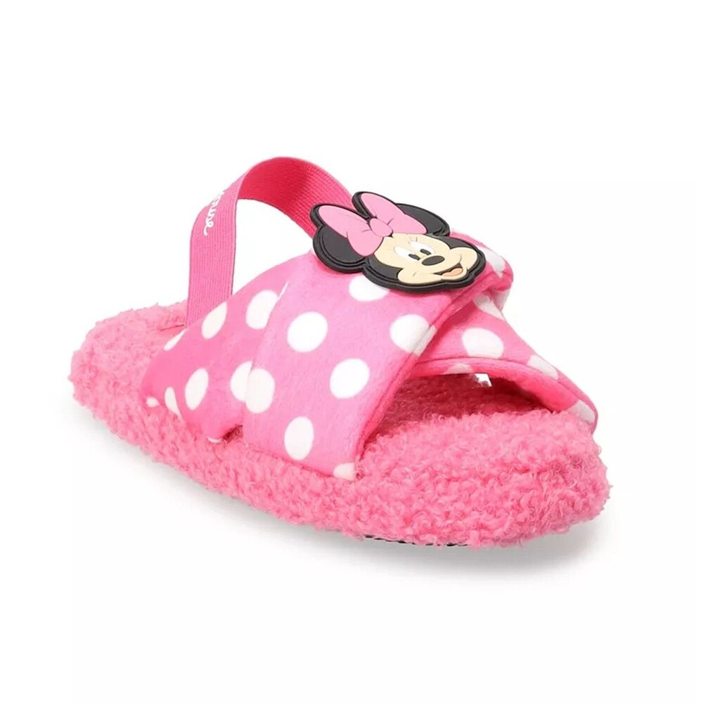 Disney Minnie Mouse Slippers House Shoes Girls size 2 Pink Soft NWT $29.99